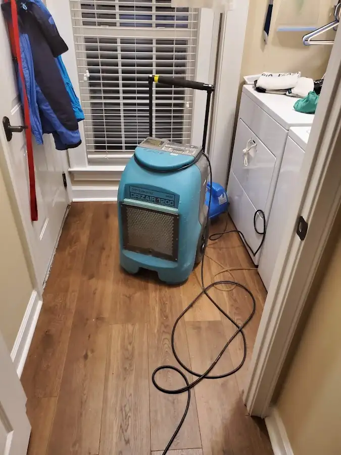 Commercial dehumidifier deployed for Flood Damage Cleanup in Cedar Mill